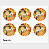 Little Pilgrim Boy - Danke Runder Aufkleber (Blatt)