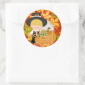 Little Pilgrim Boy - Danke Runder Aufkleber (Tasche)