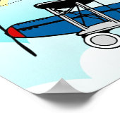 Little Pilot Blue Airplane Baby Photo Birth Stats Poster (Ecke)