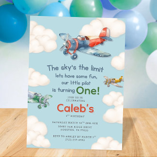Little Pilot's First Birthday Einladung