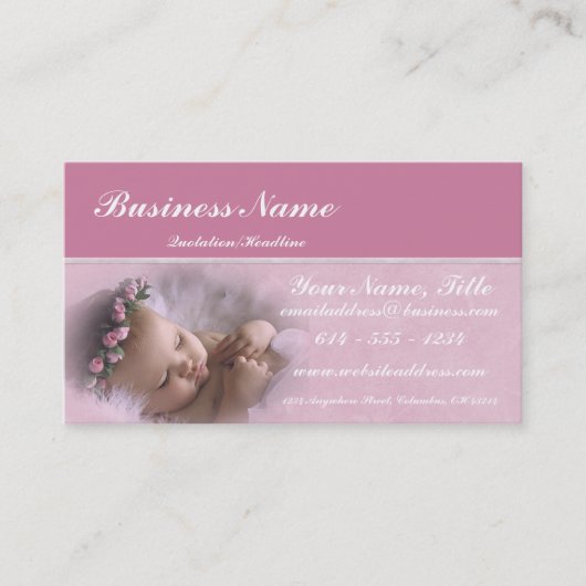 Little Pink Baby Girl Business Cards Visitenkarte (Vorderseite)