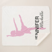 Little Pink Ballerin]a Sherpa Blanket Sherpadecke (Vorderseite (Horizontal))
