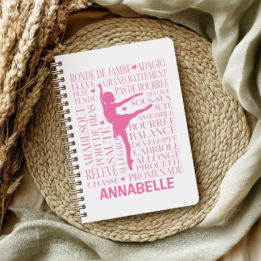 Little Pink Ballerina Typografie Notizblock