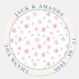 Little Pink Blume Chic Wedding Aufkleber