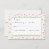 Little Pink Blume Wedding Einladung RSVP Cards (Vorderseite)