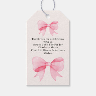 Little Pink Bow Baby Dusche - Fall Girl Geschenkanhänger