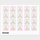 Little Pink Bunny Buchzeichen Quadratischer Aufkleber (Blatt)