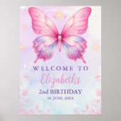 Little Pink Butterfly - Girls' Birthday Poster (Vorne)