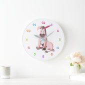 Little Pink Donkey Clock Große Wanduhr (Zuhause)