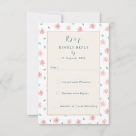 Little Pink Floral Hochzeit Einladung RSVP Karten