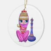 Little Pink Genie Bly Tänzer Big Eyes Niedlich Keramik Ornament (Links)