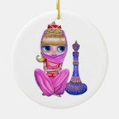 Little Pink Genie Bly Tänzer Big Eyes Niedlich Keramik Ornament (Hinten)
