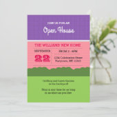 Little Pink House Fun Open House Einladung (Stehend Vorderseite)