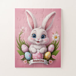 Little Pink Oaster Bunny Personalisiert Girl Puzzle