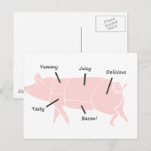 Little Pink Piggie mit leckeren Labels Postkarte (Vorne/Hinten)