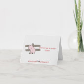 Little Pink Piglet Note Card Karte (Rückseite)