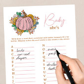 Little Pink Pumpkin ABCs Baby Shower Party Game Flyer