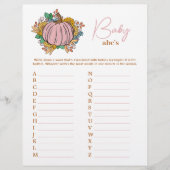 Little Pink Pumpkin ABCs Baby Shower Party Game Flyer (Vorne)