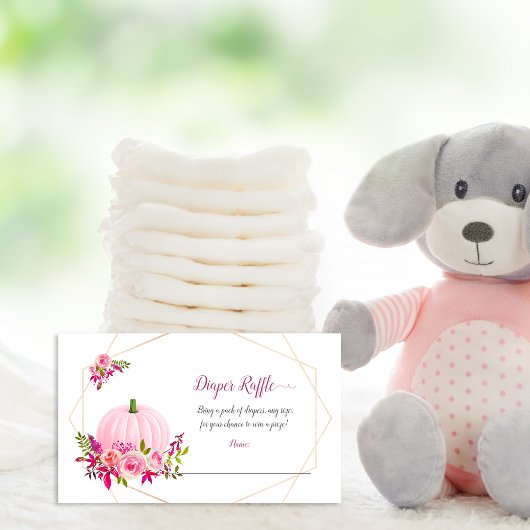 Little Pink Pumpkin Baby Diaper Raffle Begleitkarte