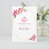 Little Pink Pumpkin Baby Dusche Danke (Stehend Vorderseite)