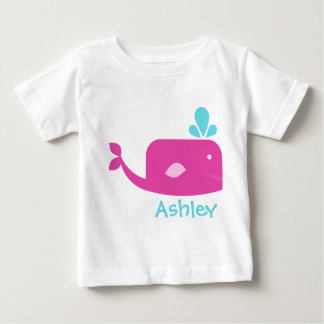 Little Pink Whale Personalisiert Baby T-shirt