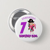 Little Pirate 7. Geburtstag Button (Vorne & Hinten)