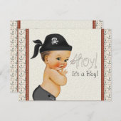 Little Pirate Baby Dusche Einladung (Vorne/Hinten)