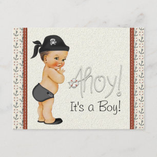 Little Pirate Boys Nautical Baby Shower Einladung