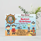 Little Pirate Boys zum Geburtstag Einladung (Stehend Vorderseite)