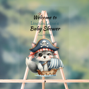 Little Pirate Cat Baby Boy Dusche Acrylschild