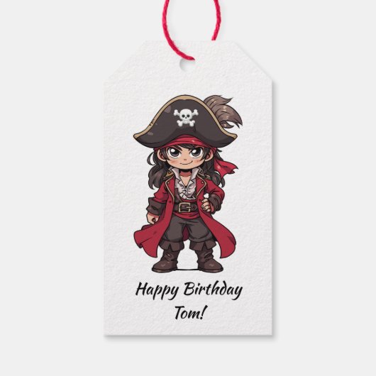Little Pirate Kindergeburtstag Geschenkanhänger (Rückseite)