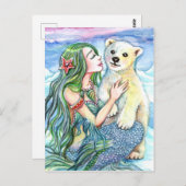 Little Polar Bear Baby - Meerjungfrau Art Postkarte (Vorne/Hinten)