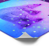 Little Polar Bear Cub, sein Kopf im Schnee Kinderz Poster (Ecke)