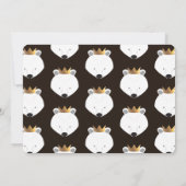 Little Polar Bear Kronen ein Tier ersten Geburtsta Einladung (Rückseite)