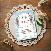 Little Polar Bear Winter Baby Shower Invitation Postkarte