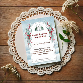 Little Polar Bear Winter Baby Shower Invitation Postkarte