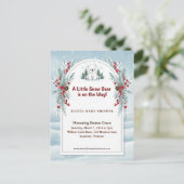 Little Polar Bear Winter Baby Shower Invitation Postkarte (Stehend Vorderseite)