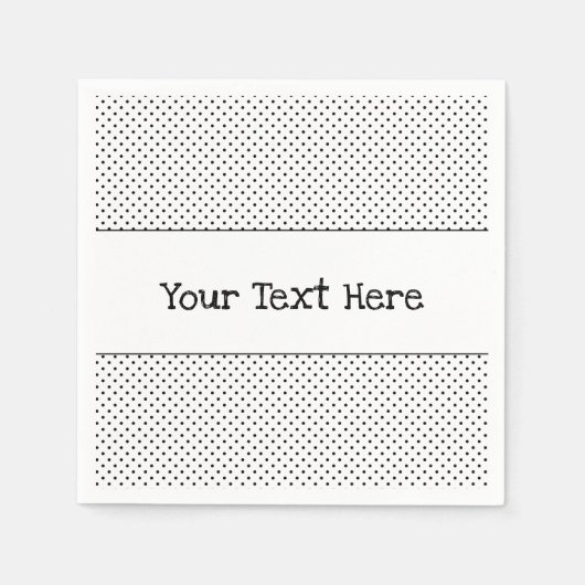 Little Polka Dots Schwarz und Weiß Serviette (Vorderseite)