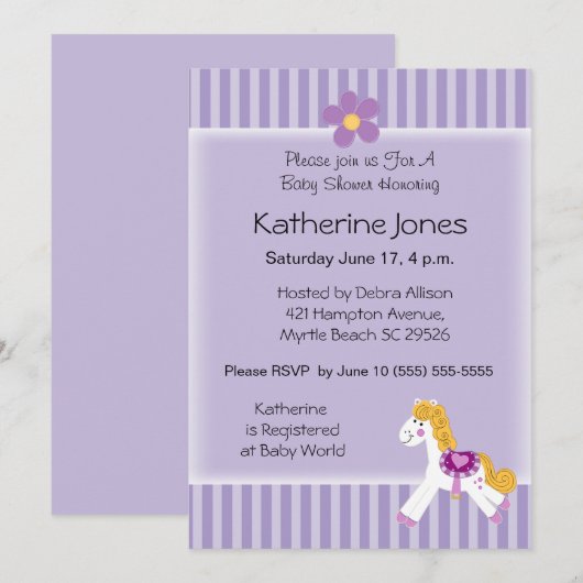 Little Pony Einladung (Vorne/Hinten)