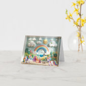 Little Pony und Unicorns Karte (Gelbe Blume)