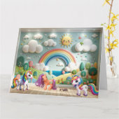 Little Pony und Unicorns Karte (Gelbe Blume)