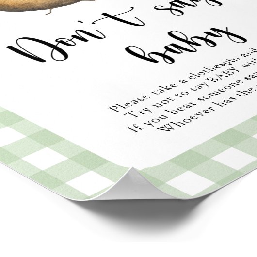 Little Potato Sag kein Baby Poster (Ecke)