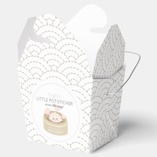 Little Potsticker White Baby Shower Fevor Box Geschenkschachtel (Geöffnet)