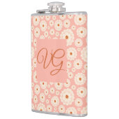 Little Powder Pink Blume Monogramm Flachmann (Links)
