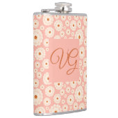 Little Powder Pink Blume Monogramm Flachmann (Rechts)