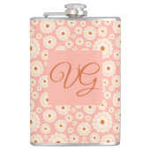 Little Powder Pink Blume Monogramm Flachmann (Vorderseite)