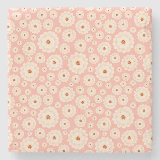 Little Powder Pink Blume Steinuntersetzer (Vorderseite)
