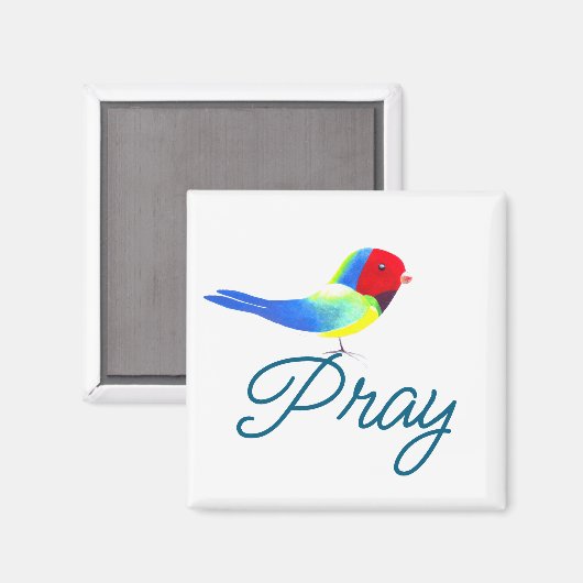 Little Prayer Bird Magnet (Vorderseite/Rückseite)