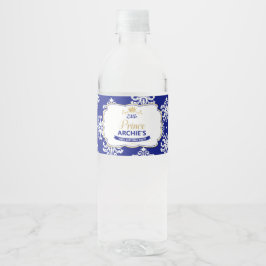 Little Prince 1. Geburtstag Party Royal Blue Liebl Wasserflaschenetikett