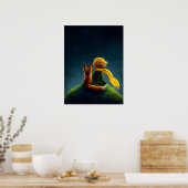 Little Prince and Fox. Kinderzimmer Art Illustrati Poster (Küche)